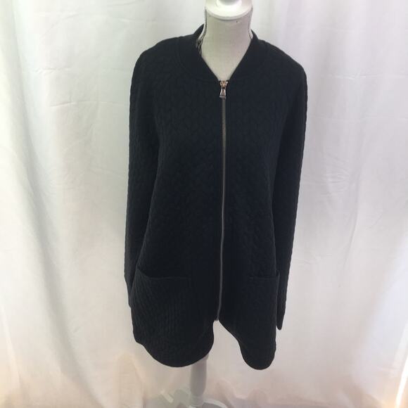 Isaac Mizrahi Live Jacquard Cable Knit Jacket XS - Picture 5 of 15
